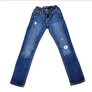 EC LEVI'S BOYFRIEND FIT ADJUSTABLE WAIST DISTRESSED JEANS SZ. 8